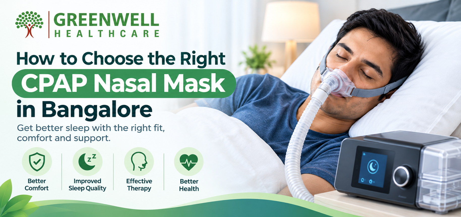 Greenwell Healthcare CPAP nasal mask for users in Bangalore